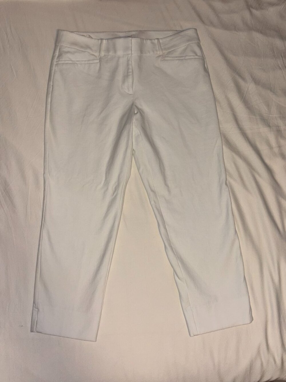 LOFT Marisa White Cropped Ankle Pants Size 12